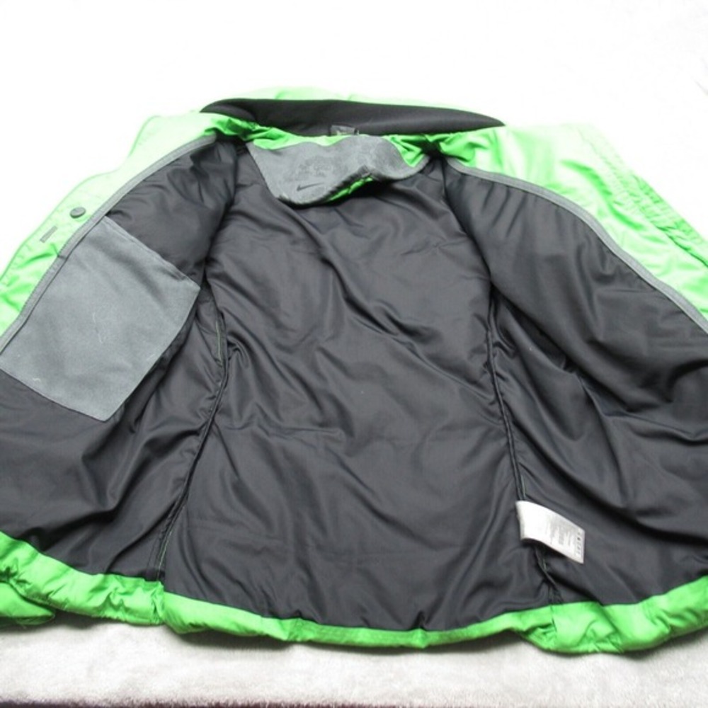 Nike Down Jacket Youth Large 12-14 Green Swoosh Zip Pockets Ripstop Full Zip - Picture 15 of 16